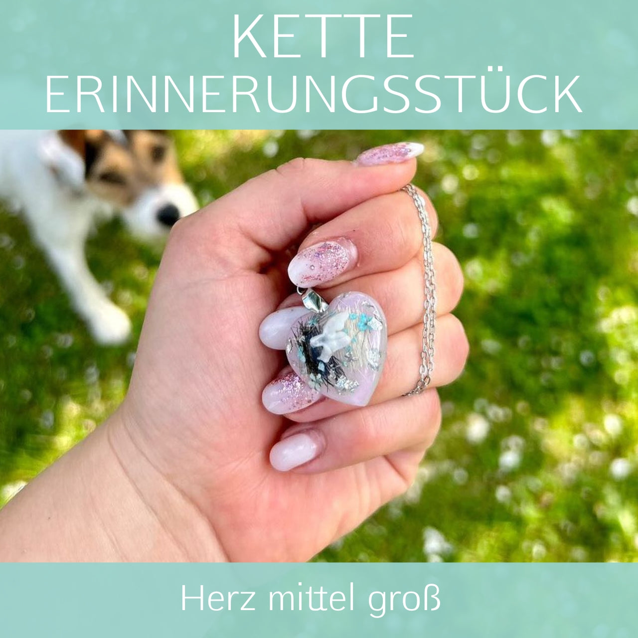 Herz mittelgroß/ Edelstahlkette