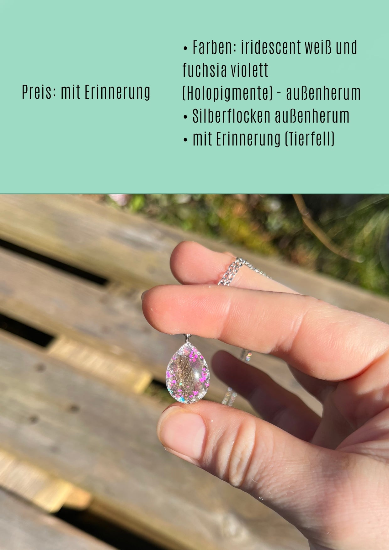Tropfen klein/ Edelstahlkette
