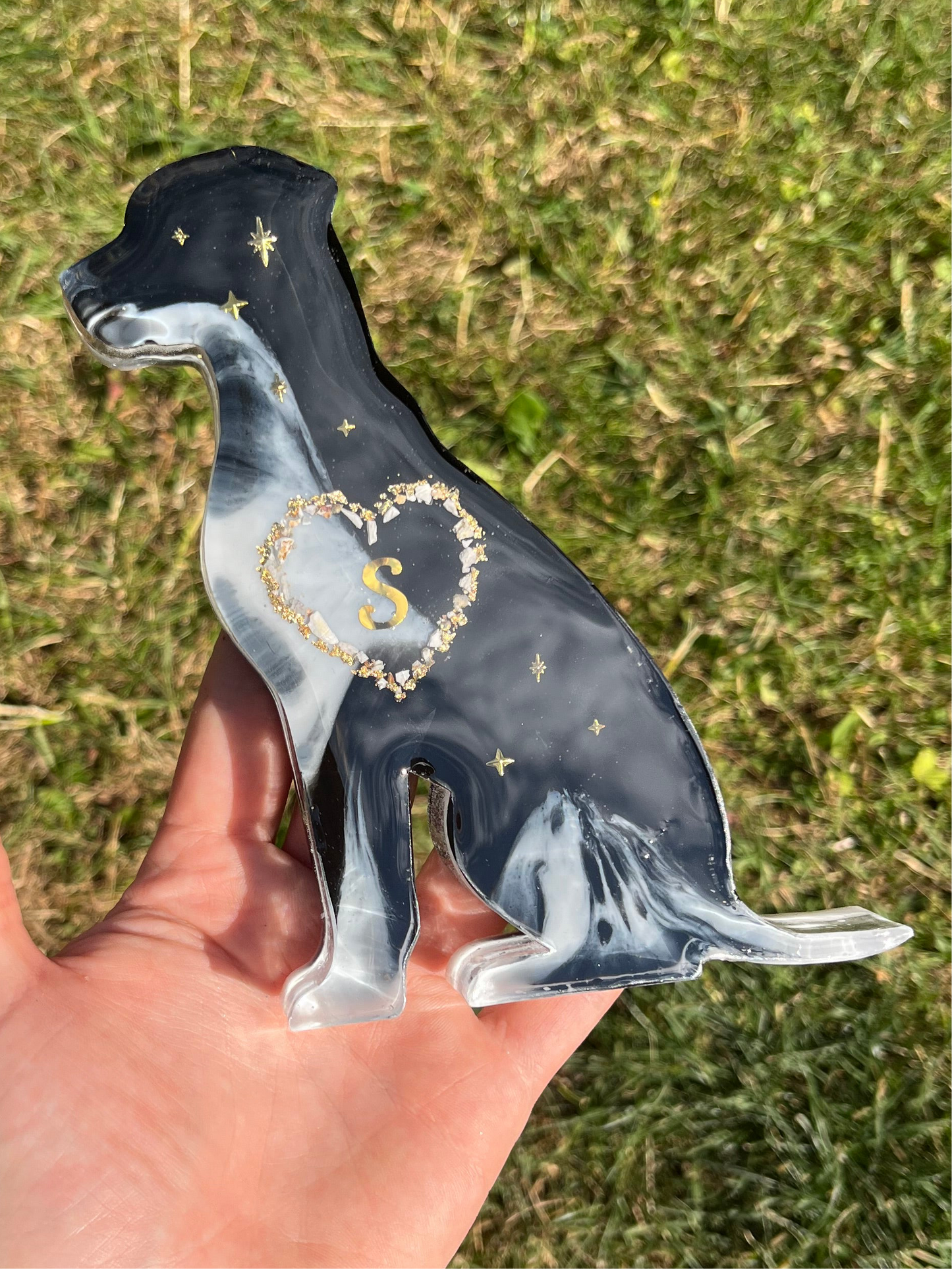 Hund groß sitzend