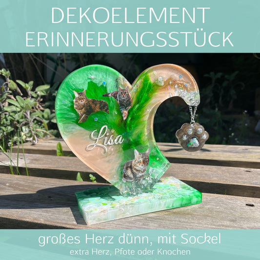 Großes Herz dünn mit Sockel