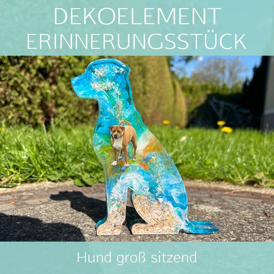 Hund groß sitzend Dekoelement