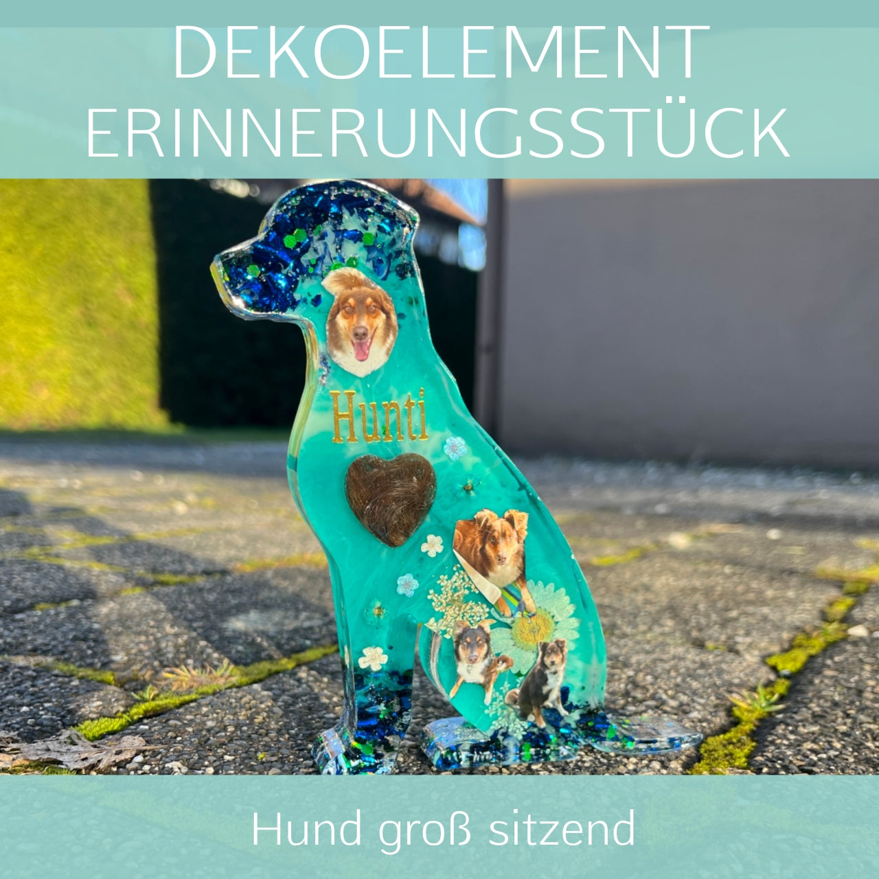 Hund groß sitzend Dekoelement