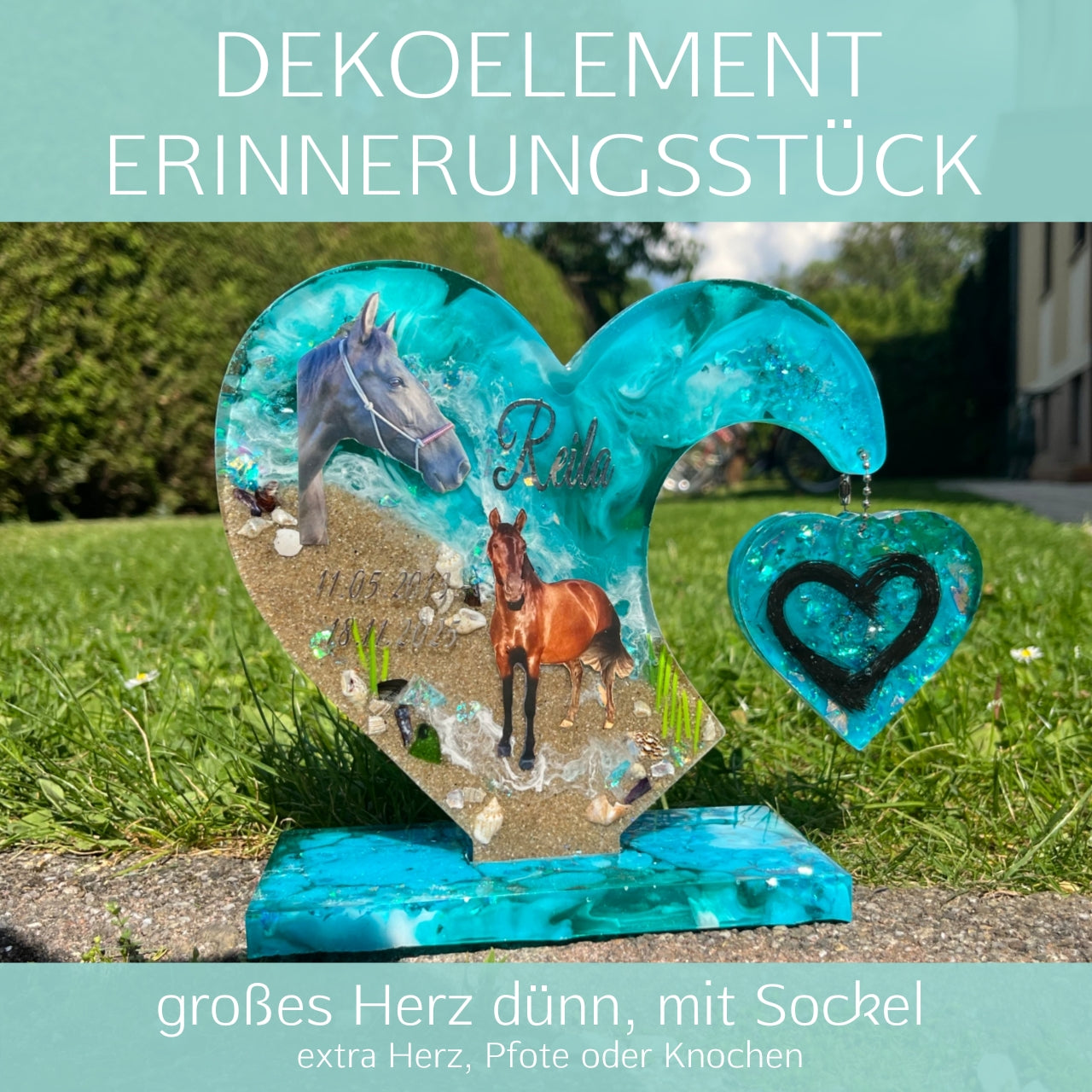 Großes Herz dünn mit Sockel