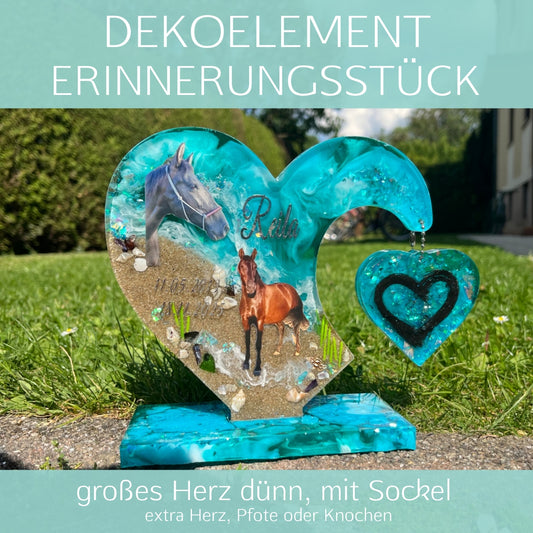 Großes Herz dünn mit Sockel